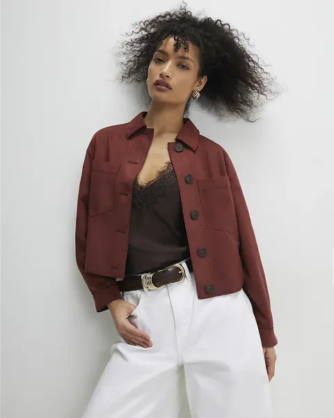 River Island Faux Suede Overshirt