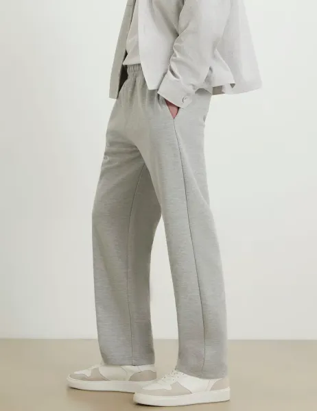 River Island Elasticated Waist Joggers Grey Marl