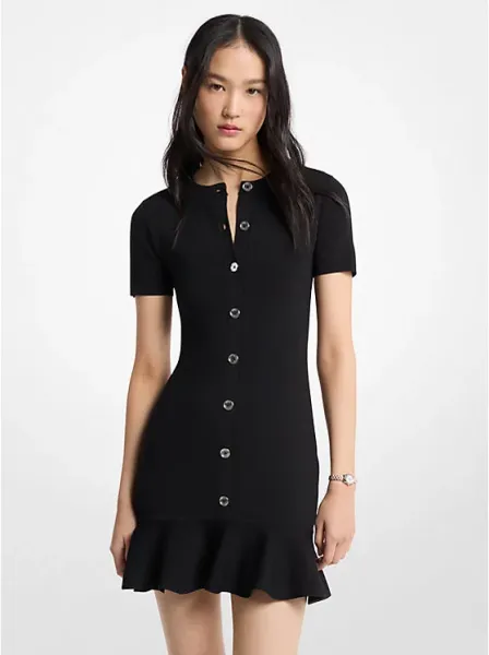 Knit Button-Up Dress