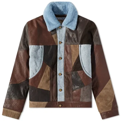 Lobin Patchwork Leather Jacket