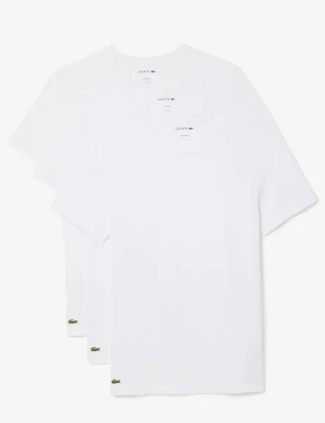 Lacoste 3 Pack Pure Cotton T-Shirts White
