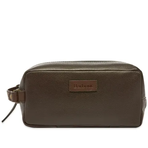 Compact Leather Washbag