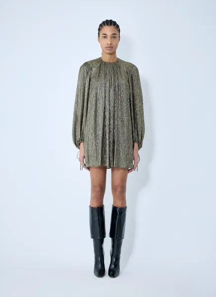 Gathered Silk Crêpon Mini Dress