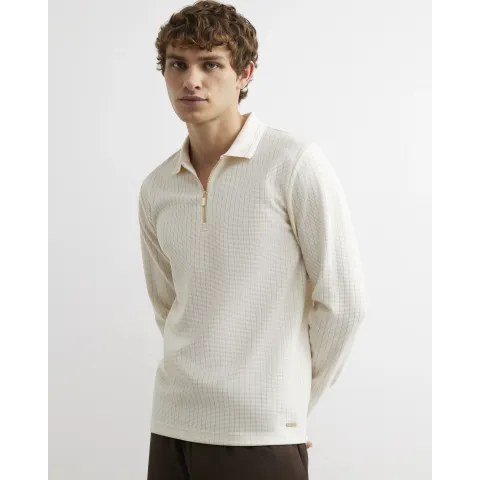 River Island Muscle Fit Textured Polo Shirt