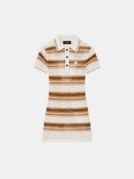 WOMEN - WOMEN'S MA STRIPE POLO MINI DRESS - Alabaster
