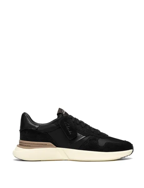 Clarks Suede Lace Up Retro Trainers Black