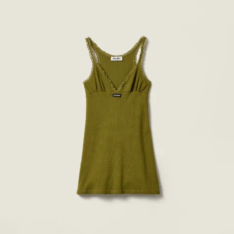 Garment-dyed cotton mini dress