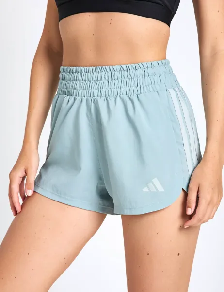 Adidas Pacer Workout Woven High Rise Shorts Teal