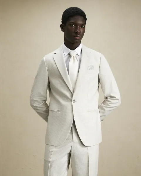 River Island Slim Fit Puppytooth Suit Jacket