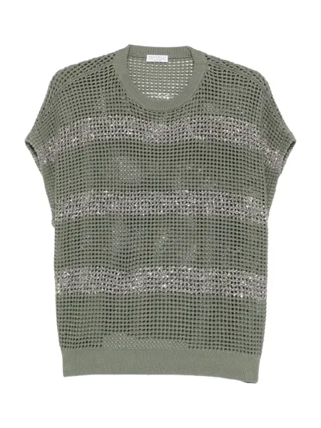 Short Sleeve Sweater Green