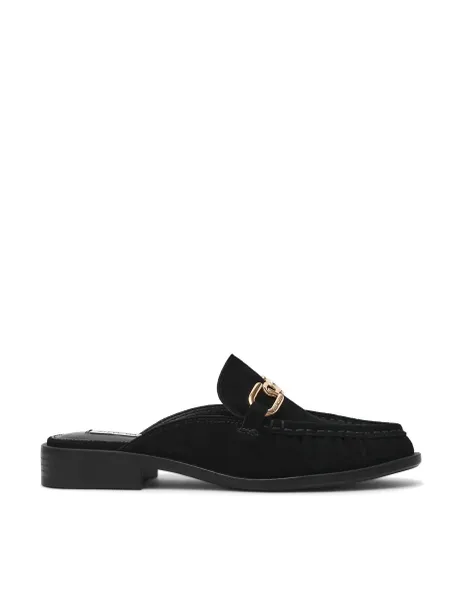 Steve Madden Kapture 015 Suede Flat Loafers Black