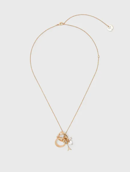 Goldtone necklace with ring details