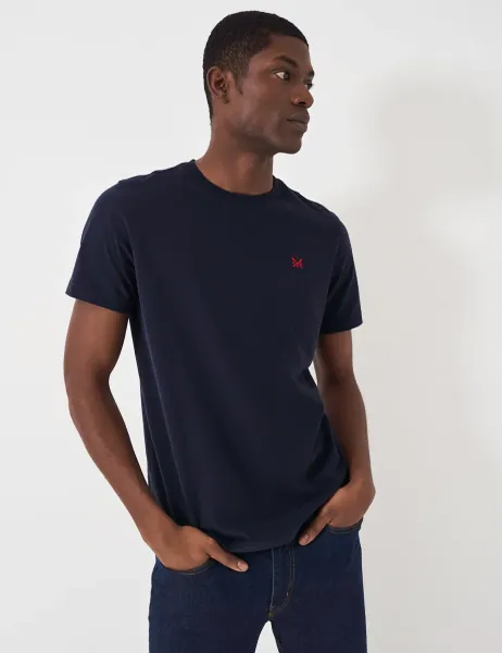 Crew Clothing Pure Cotton Crew Neck T-Shirt Dark Navy