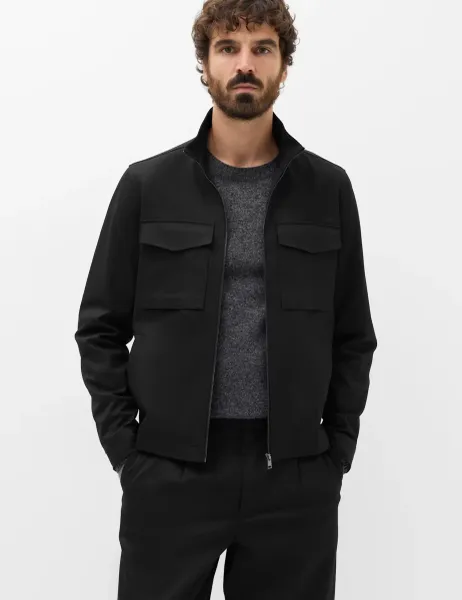 Marks & Spencer Funnel Neck Patch Pocket Waistcoat Black