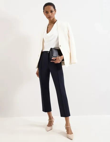 Phase Eight Ponte Skinny Ankle Grazer Trousers Navy