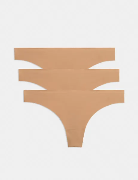 Body by M&S 3 pack Body Invisibles No VPL Thongs Sunstone