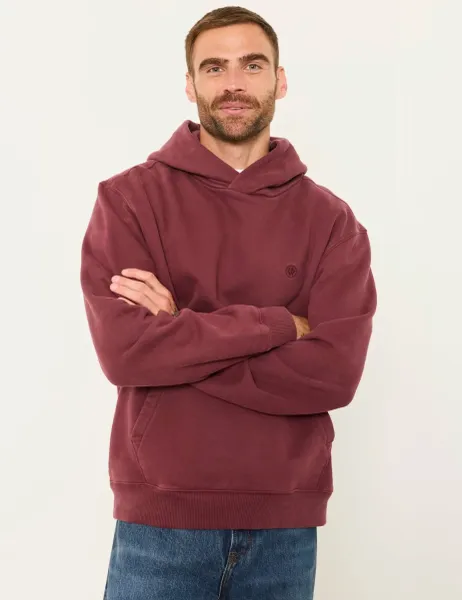 FatFace Pure Cotton Oversized Hoodie Plum