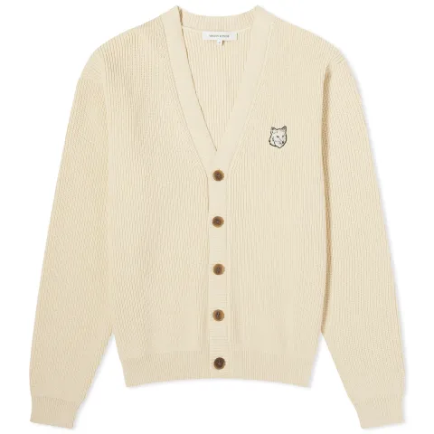 Maison Kitsuné Bold Fox Head Ribbed Cardigan