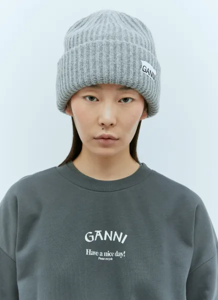 Logo Patch Beanie Hat
