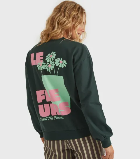 Women's Clothing Dark Green Les Fleurs Sweatshirt