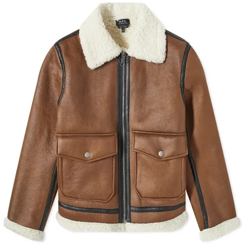 A.P.C. Tommy Faux Sheepskin Flight Jacket