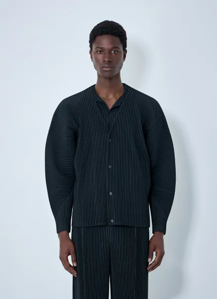 Pleated Button-Up Jacket