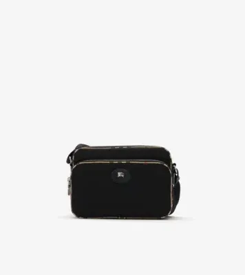 Check Trim Crossbody Bag in Black - Men, Technical