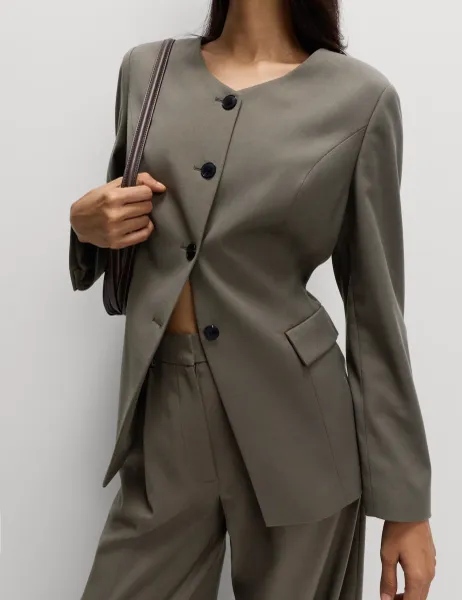 Marks & Spencer Collarless Jacket Mole