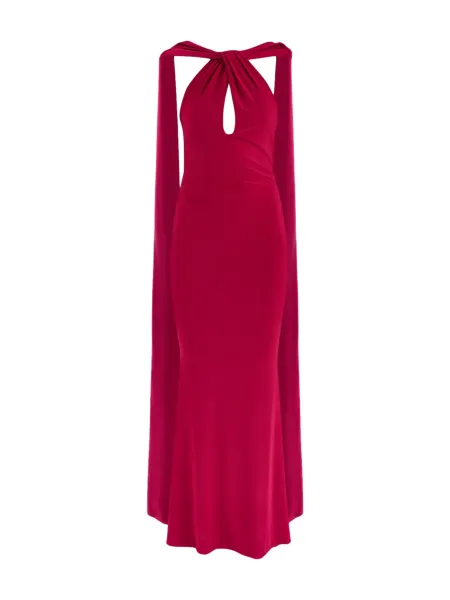 Club L London Rhoda Twist Halterneck Cape Maxi Dress