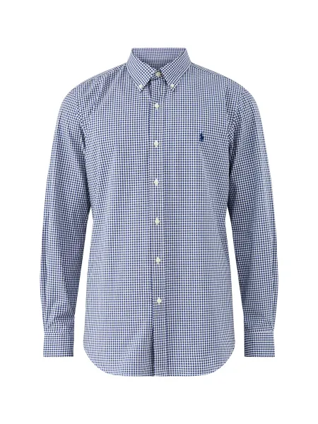 Custom Fit Poplin Stretch Gingham Shirt