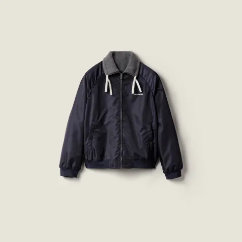 Technical gazar and fleece bomber jacket