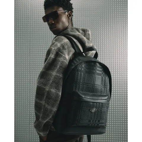 River Island Check Embossed Backpack