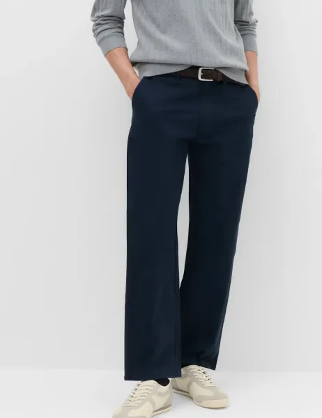 Marks & Spencer Loose Fit Stretch Chinos Navy