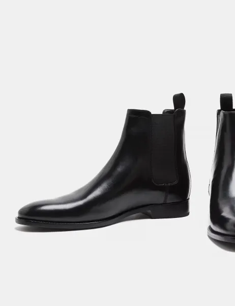 Autograph Leather Pull On Chelsea Boots Black