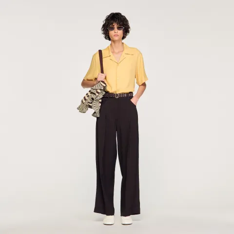 SANDRO Loose-fit shark collar shirt