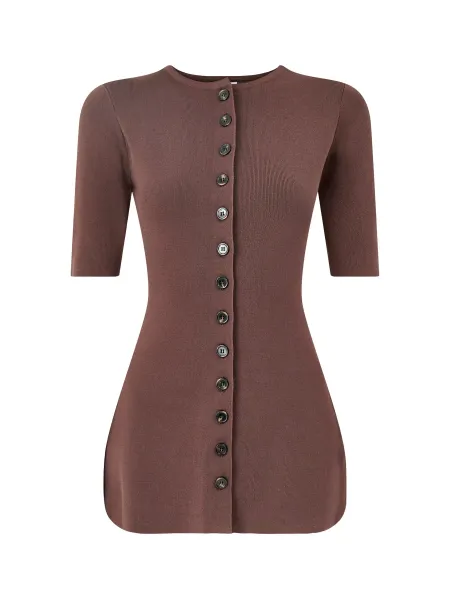 Lilah Longline Knit Short Sleeve Cardigan
