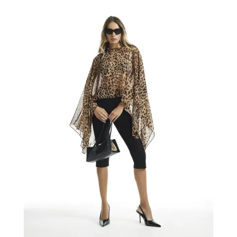 River Island Leopard Chiffon Waterfall Cape