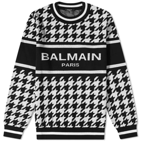 Houndstooth Crew Knit