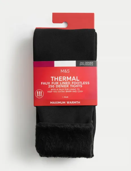 Marks & Spencer 250 Denier Velour Lined Footless Tights