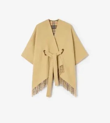 Wool Tay Cape in Sand beige
