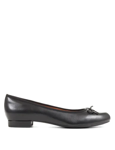 Jones Bootmaker Leather Flat Ballet Pumps Black