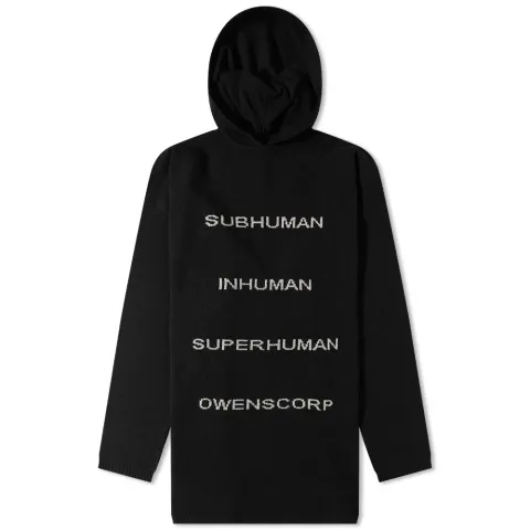 Hooded Slogan Knit