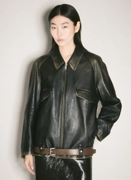 Leather Blouson Jacket