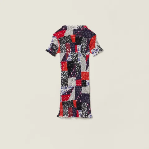 Patchwork poplin mini-dress