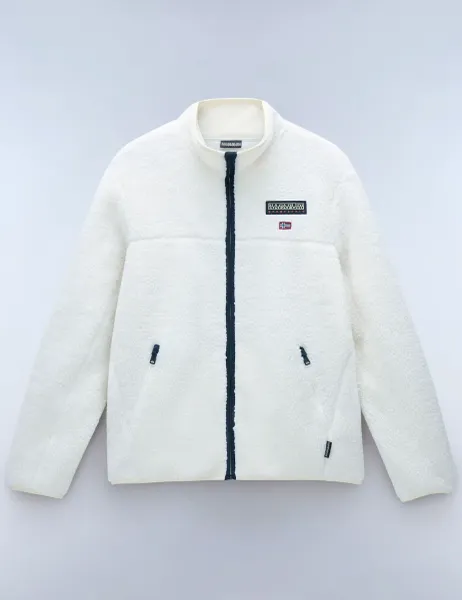 Napapijri Tynik Zip Up Funnel Neck Fleece Jacket Beige