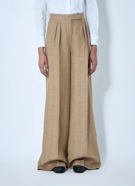 Linen Pleated Pants