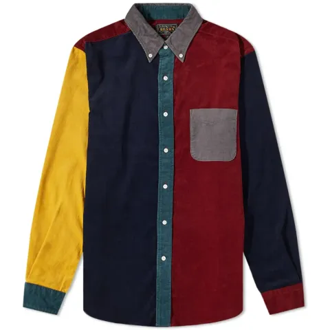 Button Corduroy Panel Shirt