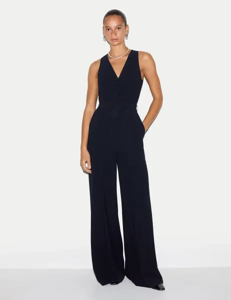 Jigsaw Sleeveless Tailored Jumpsuit Navy