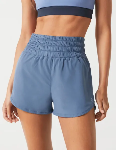 Lilybod Bronte Lightweight Running Shorts Blue Denim
