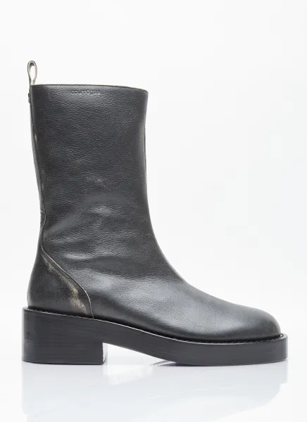 Used Leather Zip Ankle Boots